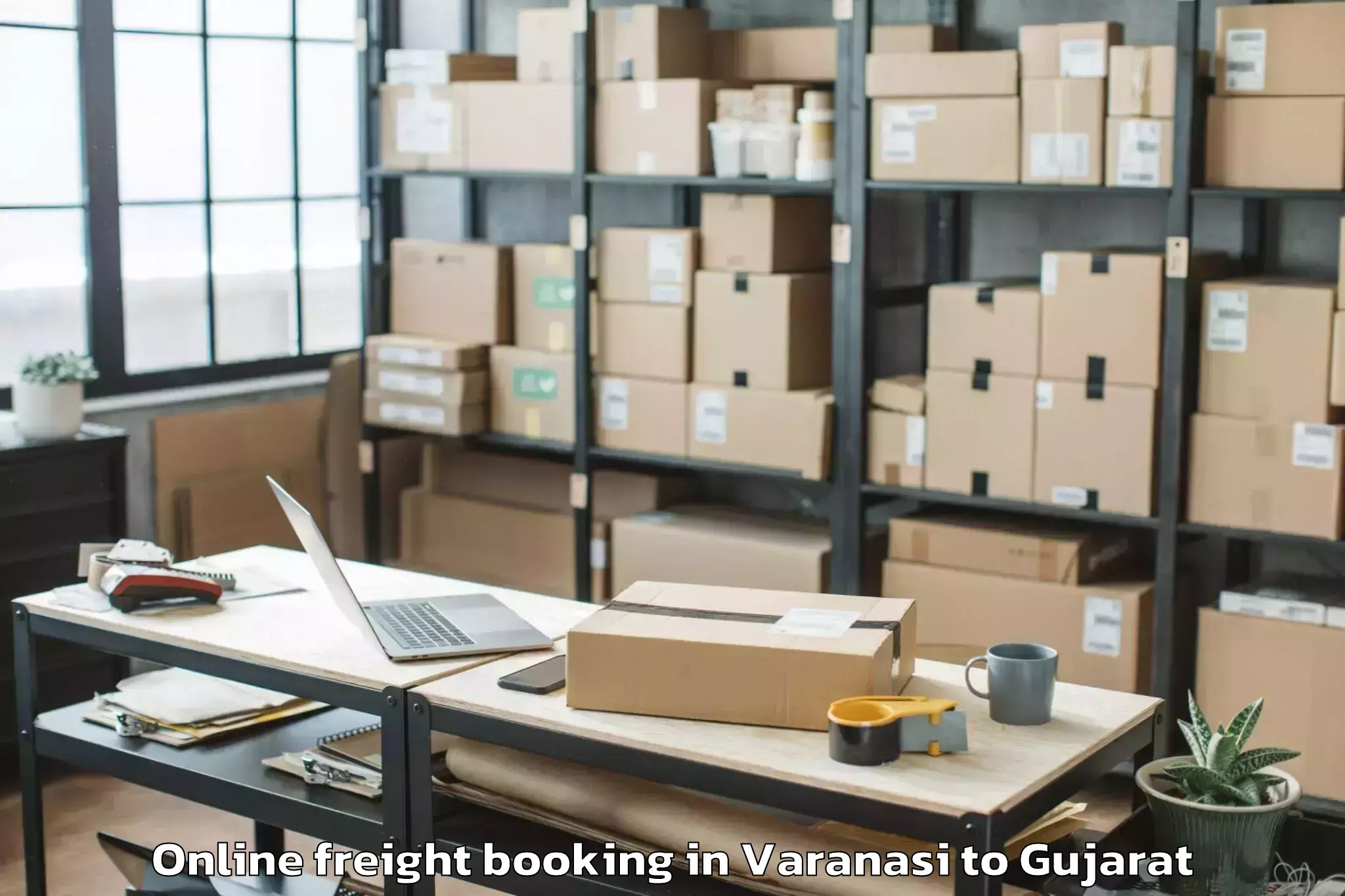 Efficient Varanasi to Bhayavadar Online Freight Booking